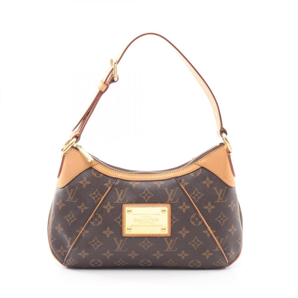 Louis Vuitton Thames Shoulder Bag Canvas Leather Monogram Brown